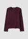 Purple long-sleeved pure cotton jersey T-shirt, regular fit_0