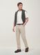 Pantaloni straight grigi in twill di cotone elasticizzato_0