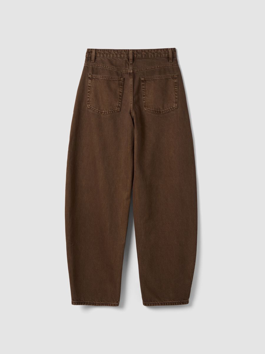 Brown pure cotton barrel-fit jeans_6