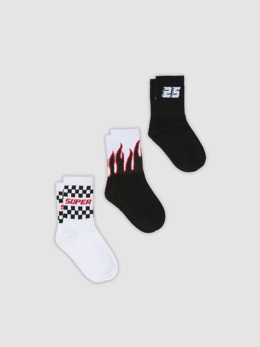 Boys&rsquo; 3-pack multicolour short socks in stretchy organic cotton_0