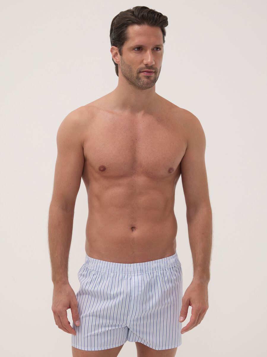 2-pack men&rsquo;s white and light blue boxer shorts in pure organic cotton_0