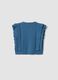 Blue knitted gilet with ruffles and cable knit_1