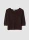 Brown V-neck jumper, regular fit_0