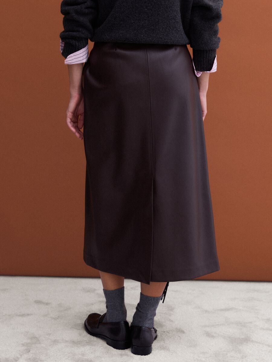 Brown midi skirt with fringe_3