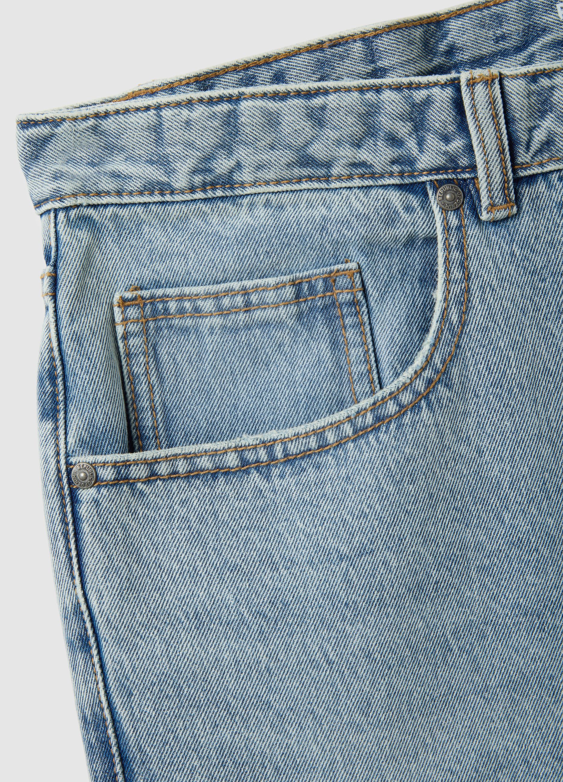 Pure Cotton Denim Carrot Fit Jeans