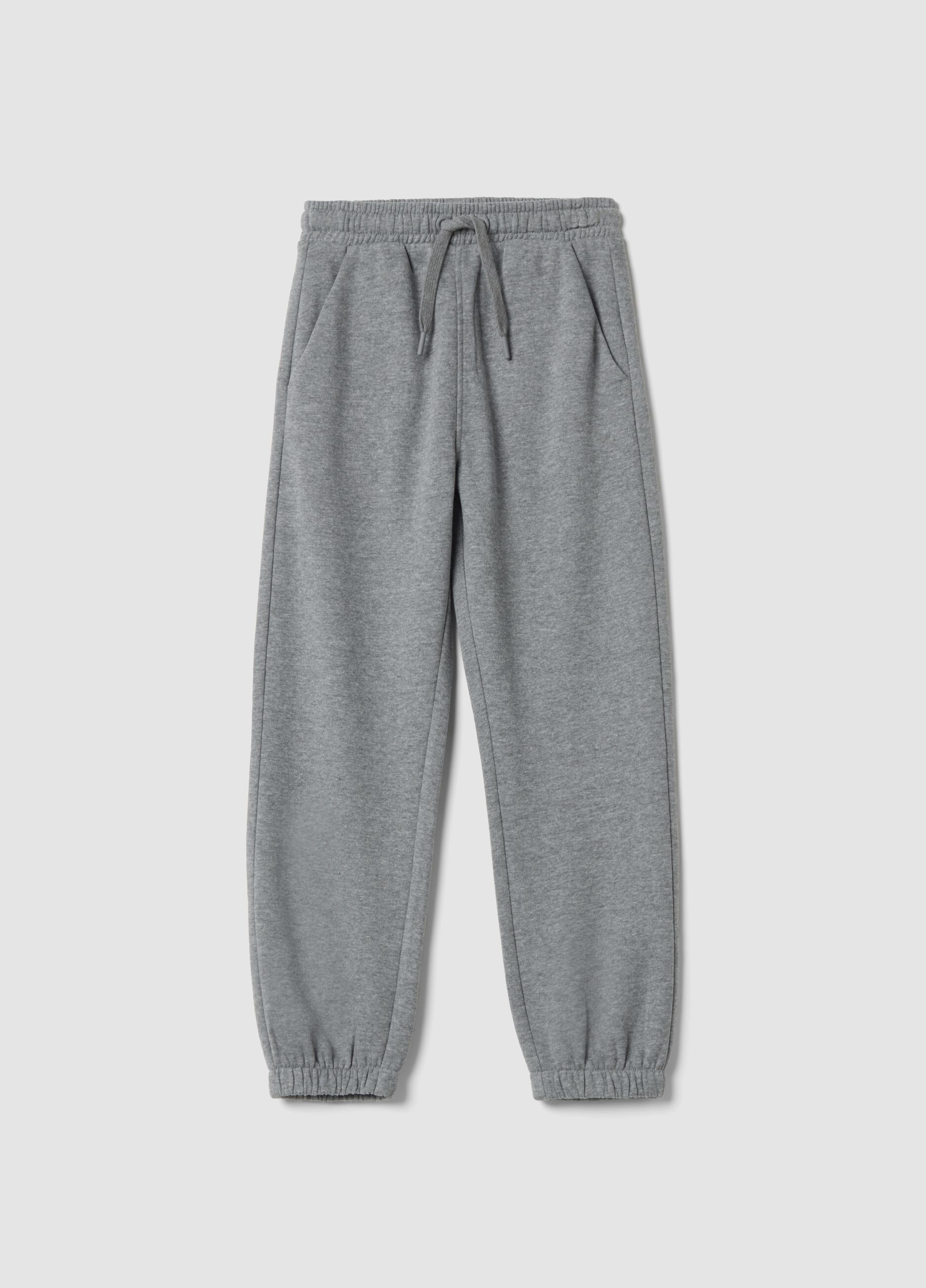 Grey organic cotton joggers, regular fit
