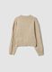 Maglia beige melange in tessuto elasticizzato con girocollo regular fit_2