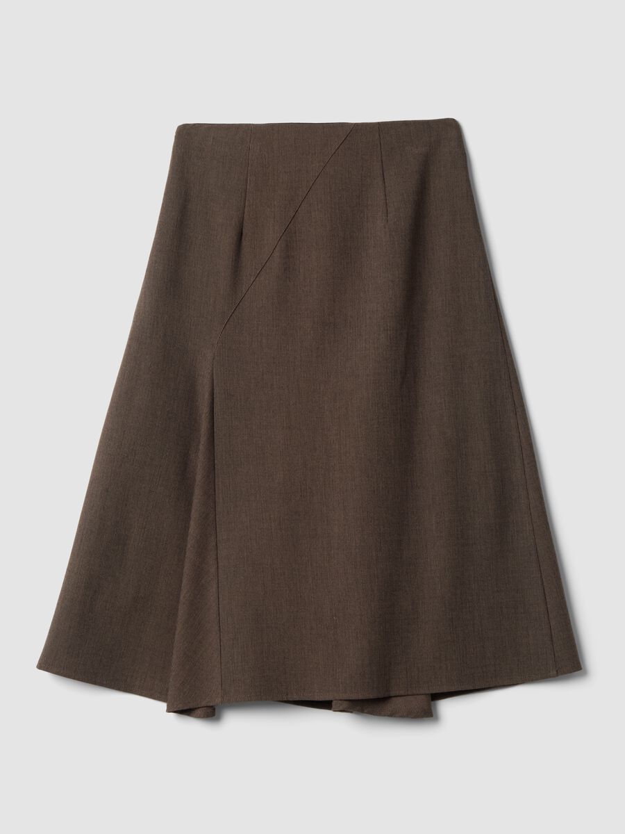 Brown stretch viscose skirt with lining_6
