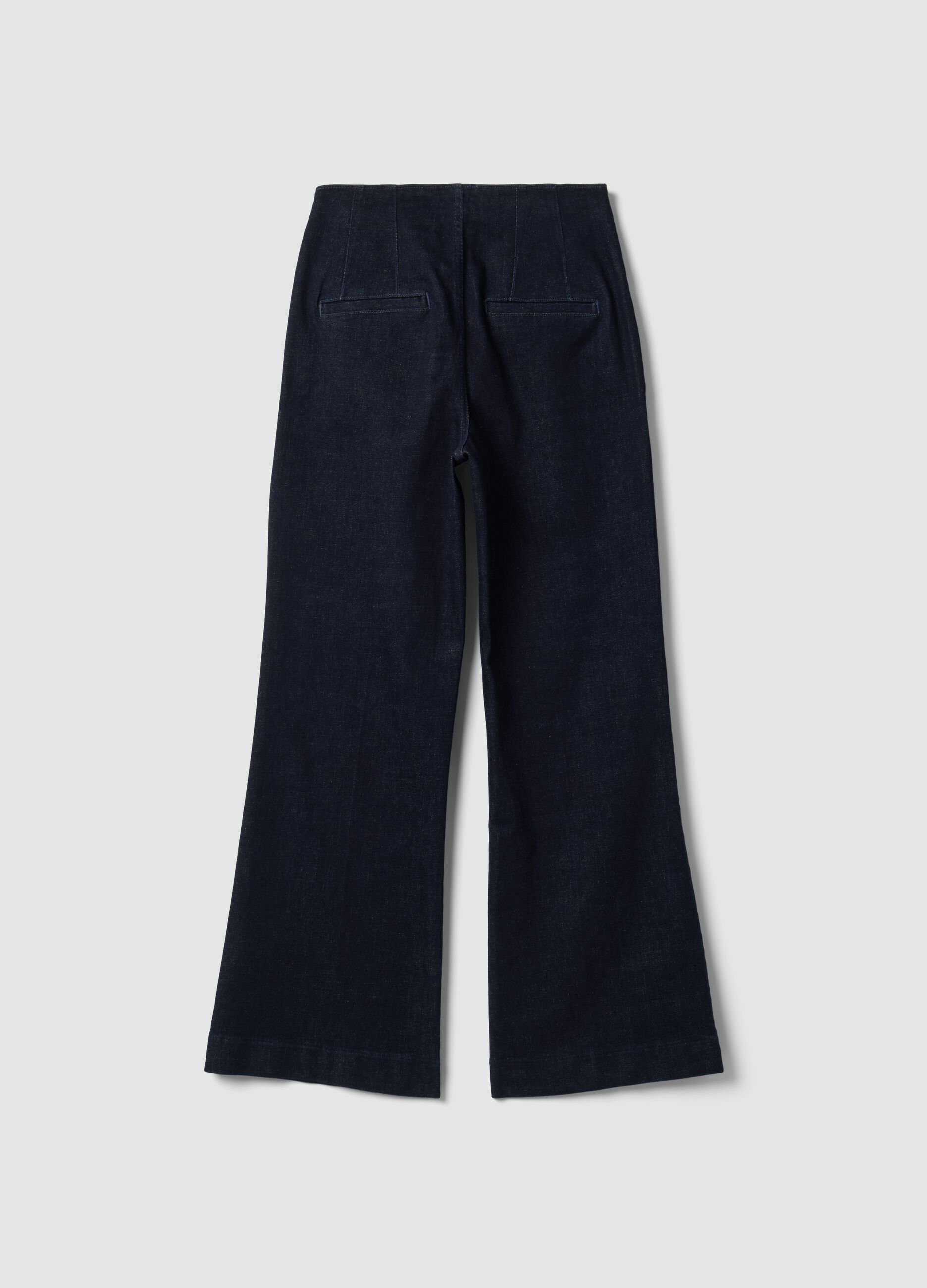 Jeans blu in cotone elasticizzato straight fit
