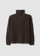 Men&rsquo;s brown stretch wool half-zip jumper, regular fit_0