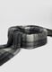 Grey checked scarf with fringes_1
