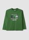 Green pure cotton Minecraft print T-shirt_0