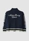Cardigan blu con zip e ricami racing_2