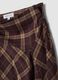 Brown checked stretch viscose skirt_1
