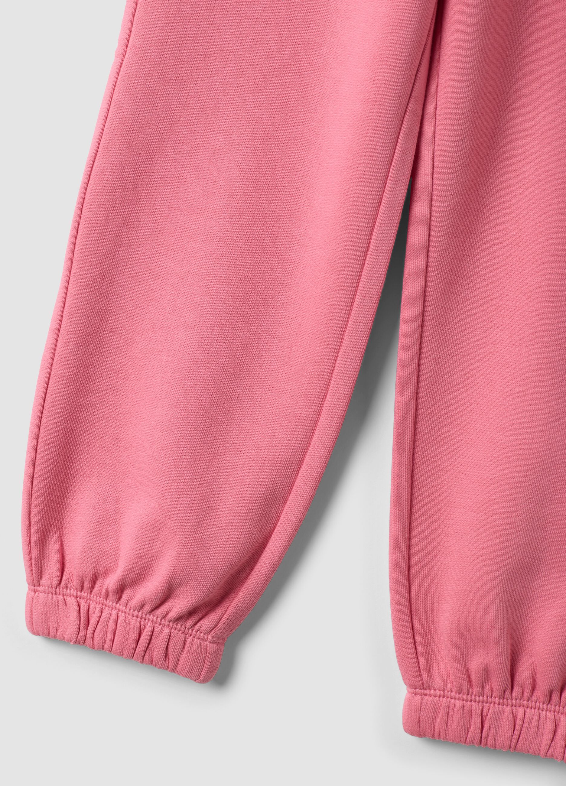 Pink regular-fit fleece cotton joggers