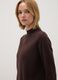 Brown long-sleeve top with raised neck, regular fit_0