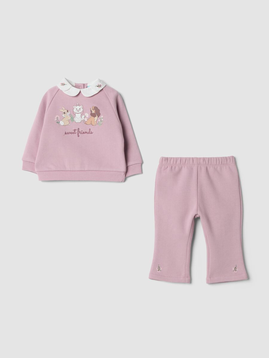 Purple organic cotton set with collar and Disney print_0