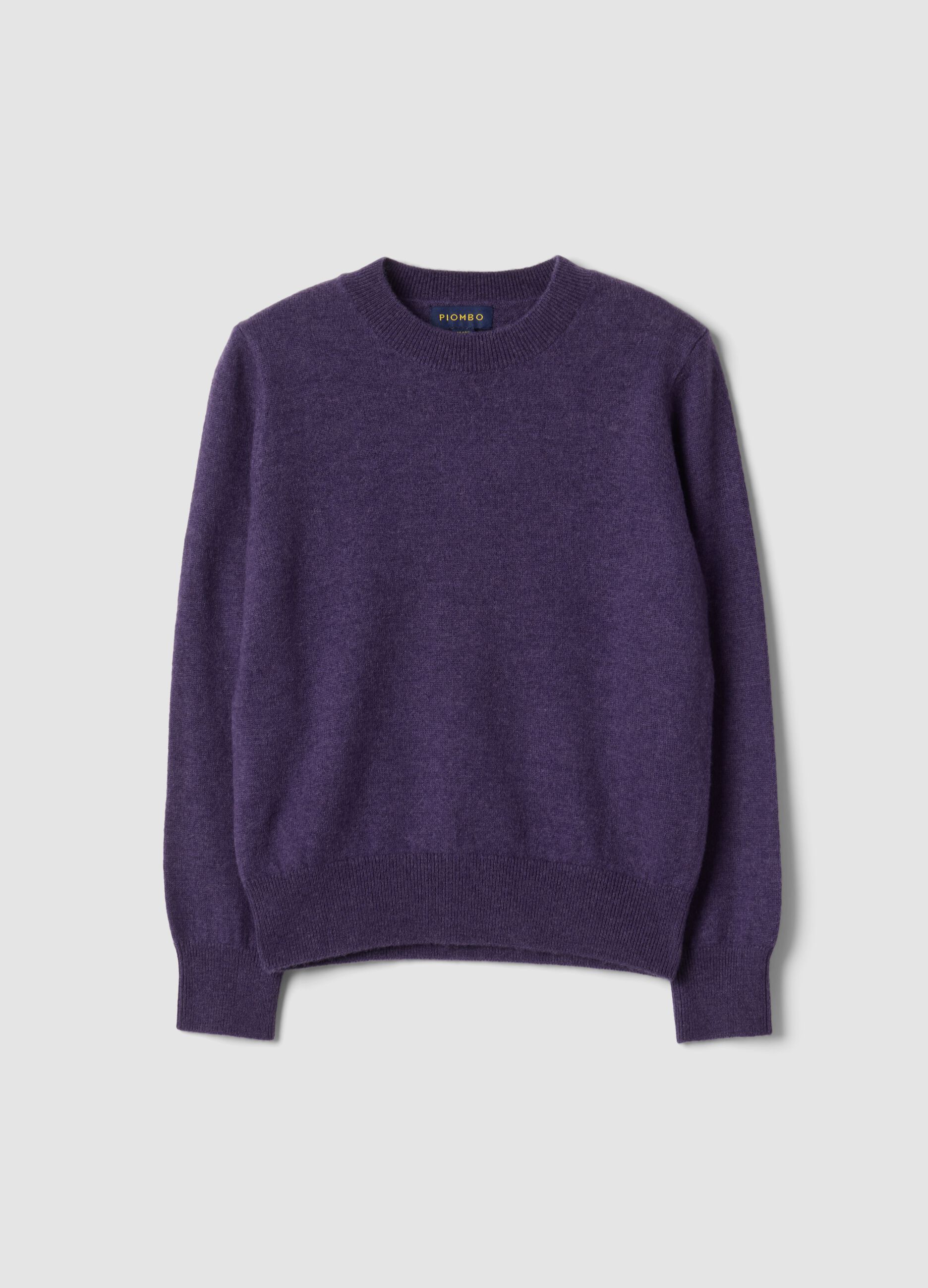 Purple pure wool long-sleeve jumper, regular fit