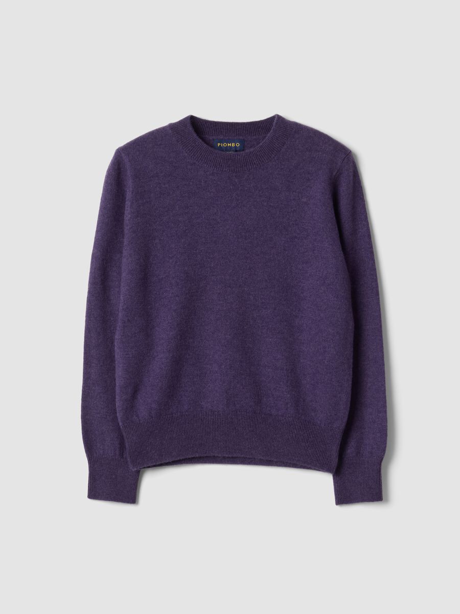 Purple pure wool long-sleeve jumper, regular fit_3