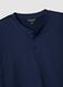 Pigiama blu in puro cotone organico con scollo serafino regular fit_1