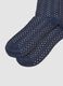 Tripack di calze lunghe blu melange in cotone organico elasticizzato_1