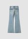 Light blue stretch cotton flare jeans_2