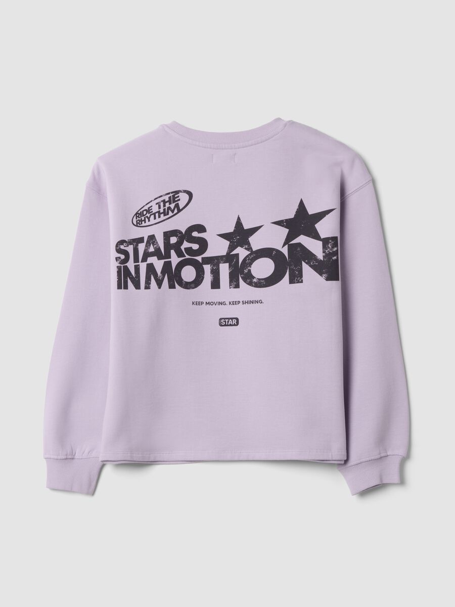 Purple organic cotton sweatshirt with ribbed collar_1