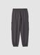 Pantaloni jogger grigi in puro cotone con tasche cargo relaxed fit_1