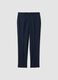 Blue regular-fit stretch viscose trousers_0