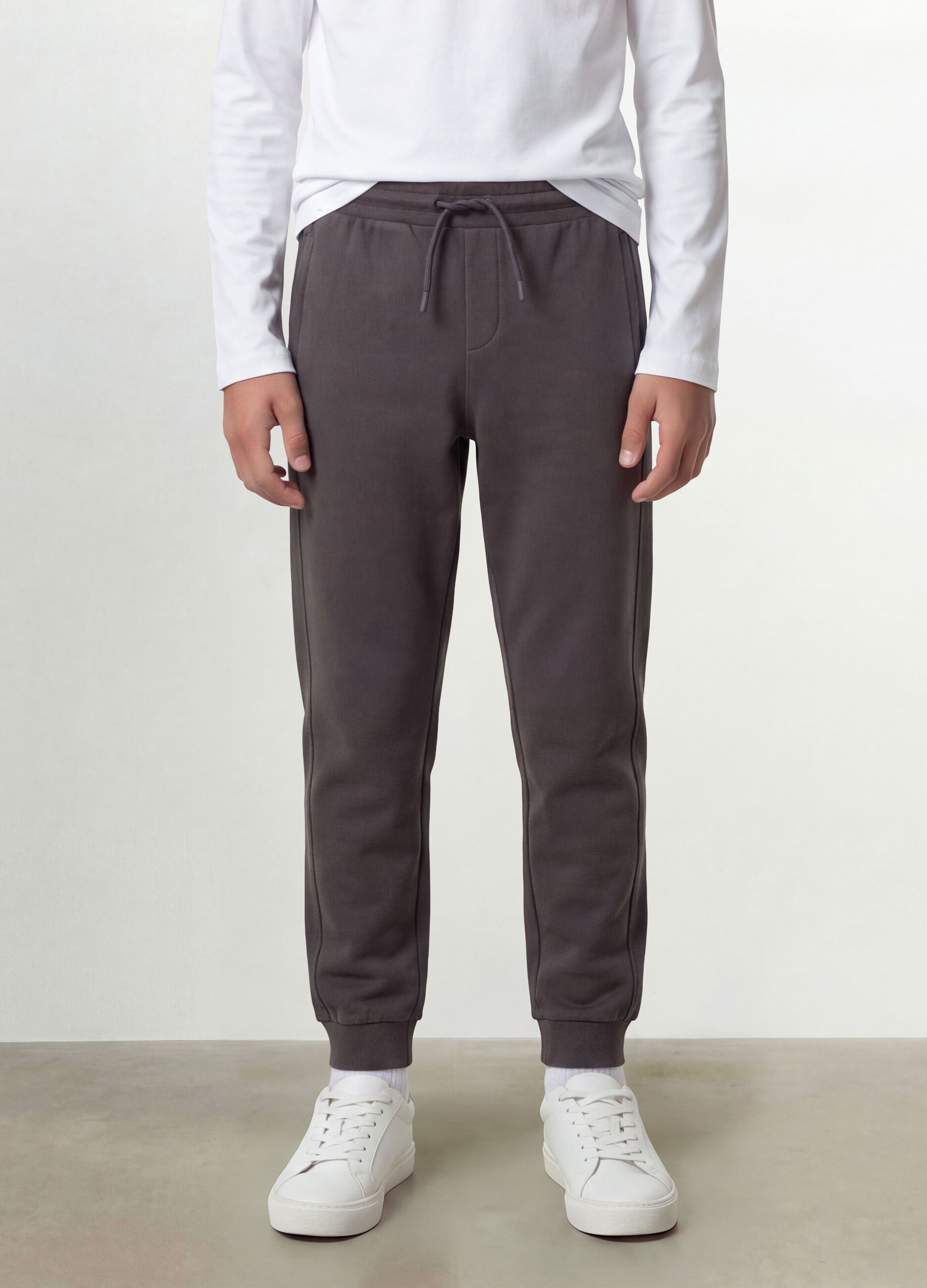 Grey organic cotton jogger trousers