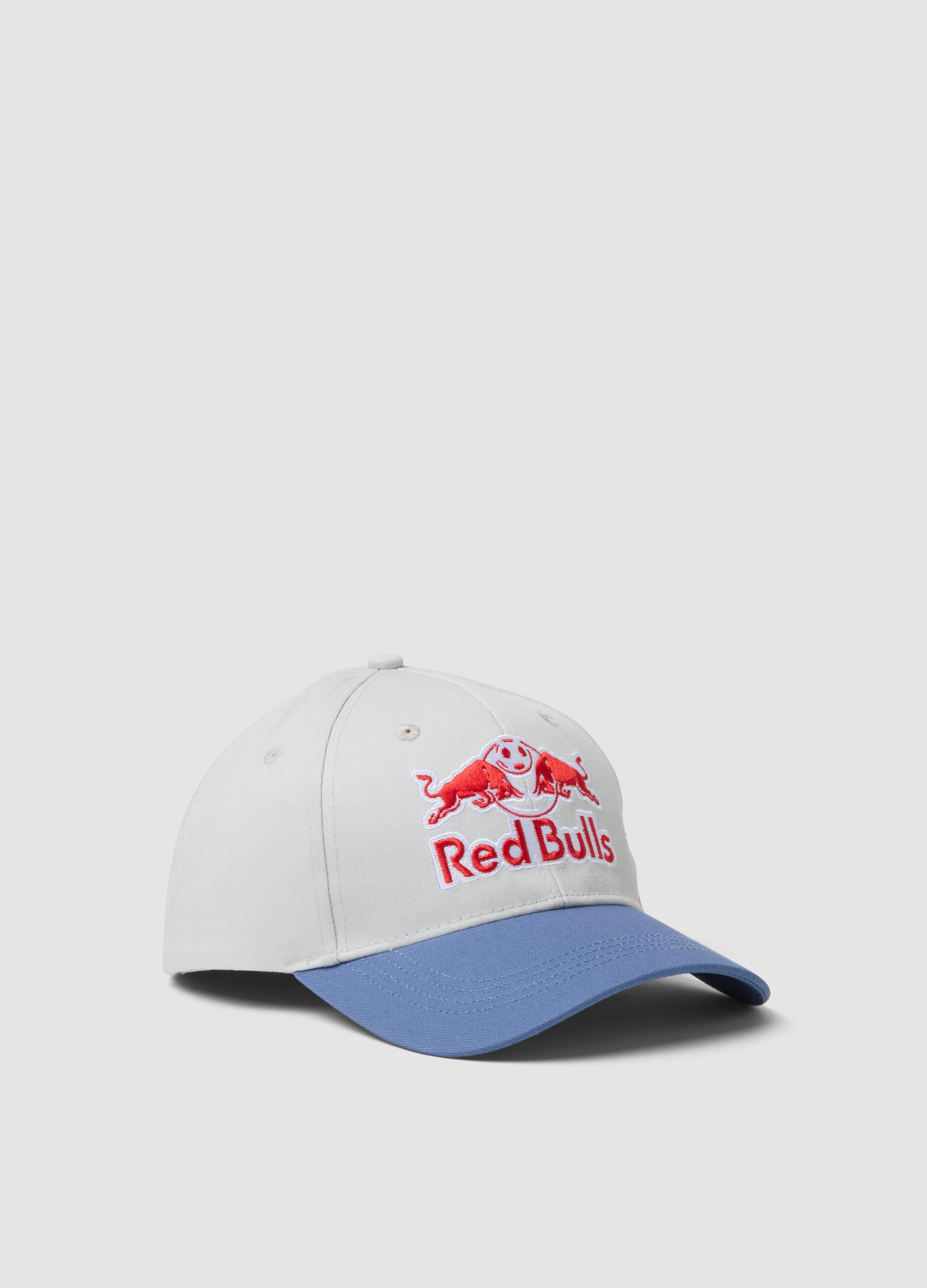 White pure cotton baseball cap with New York Red Bulls embroidery