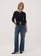 Black crew-neck regular-fit cardigan with buttons_1