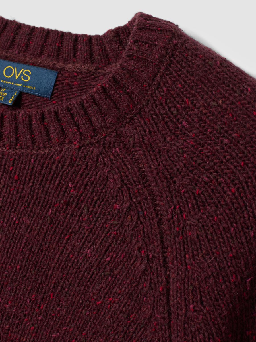 Red crew-neck cotton and wool-blend jumper_1