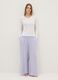 Regular fit multicolour striped trousers in pure viscose_0