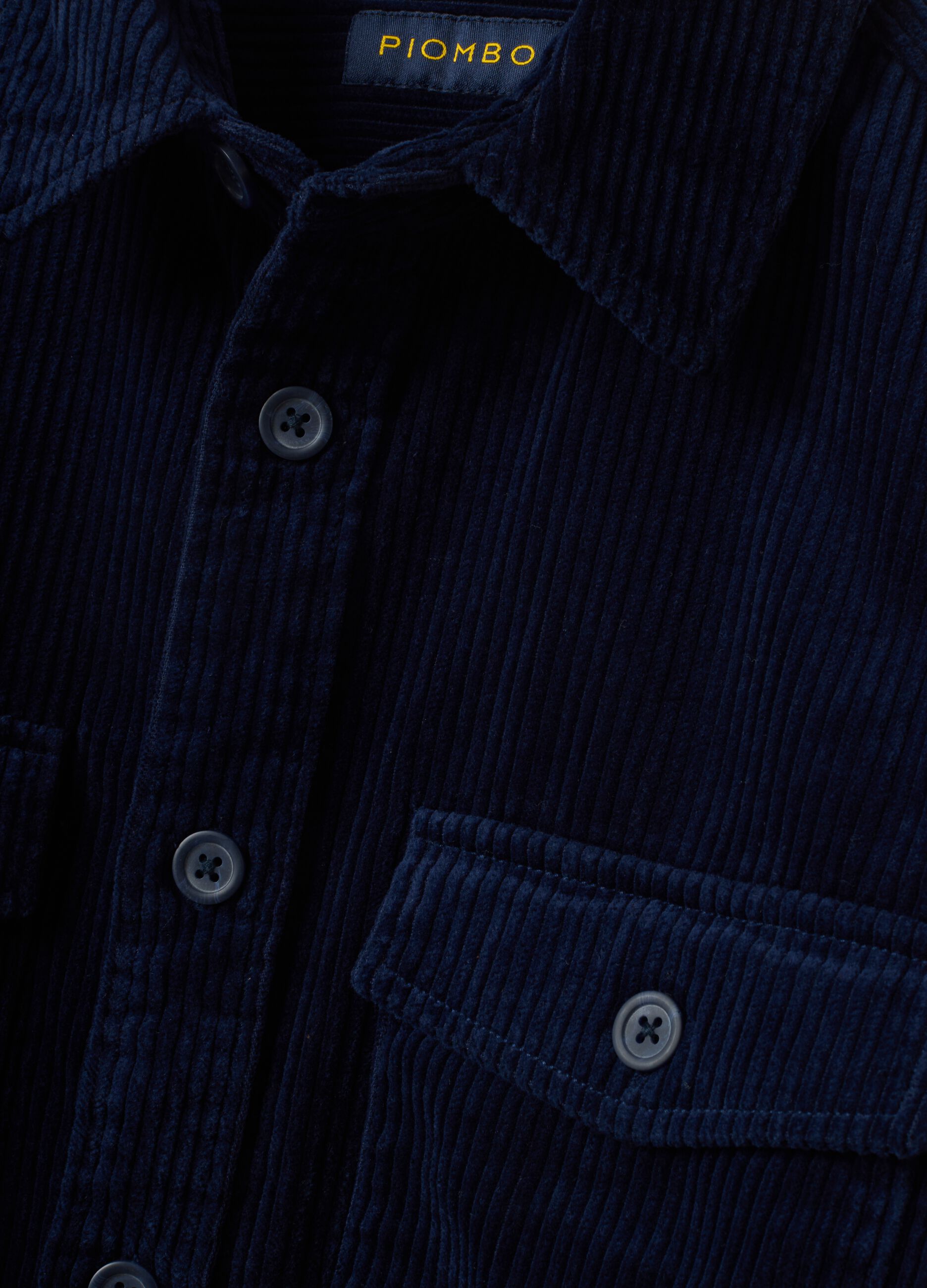 Blue pure cotton corduroy shacket in an oversized fit