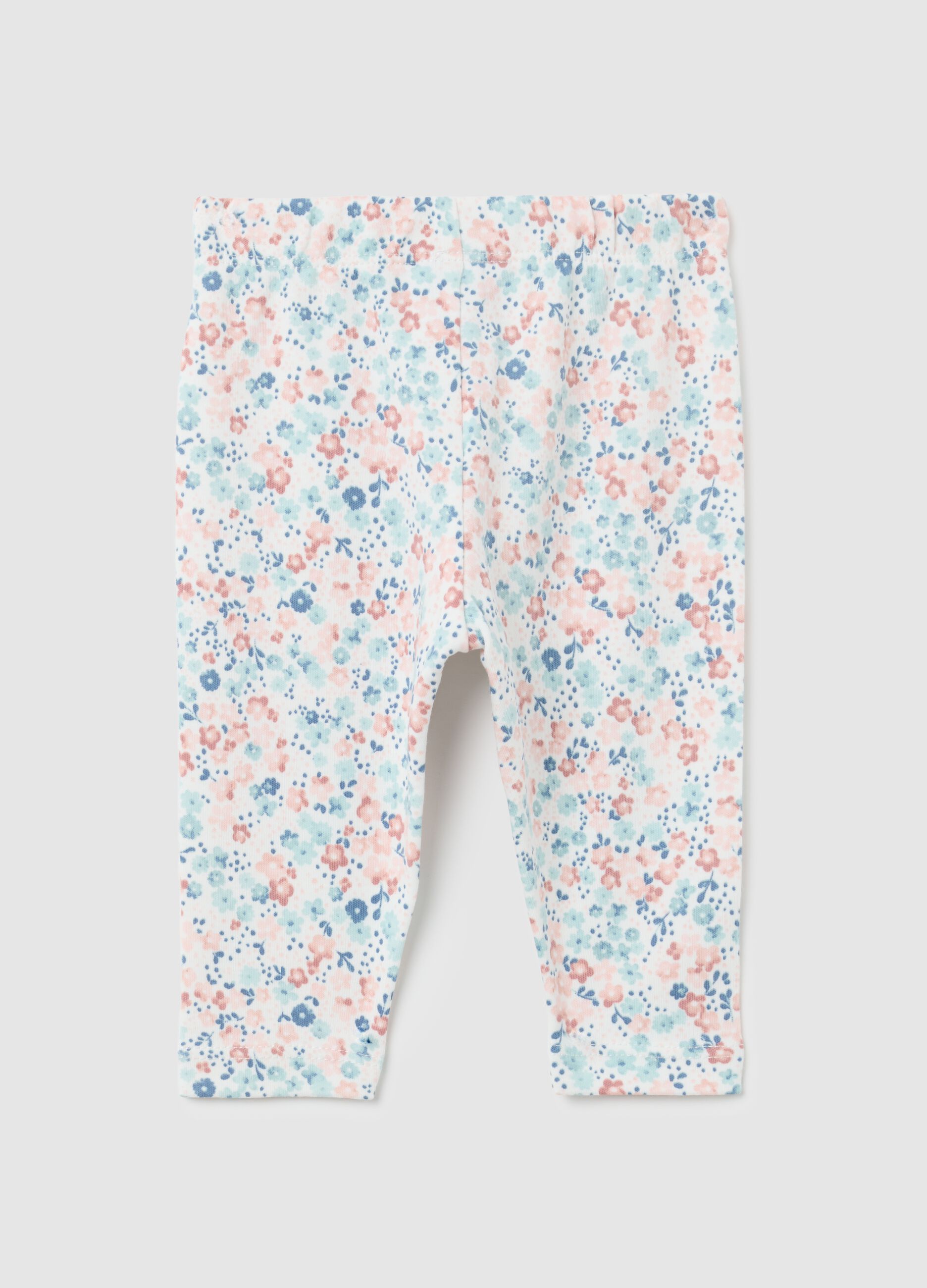 Baby Girl's Slim Fit Multicolour Pure Cotton Leggings