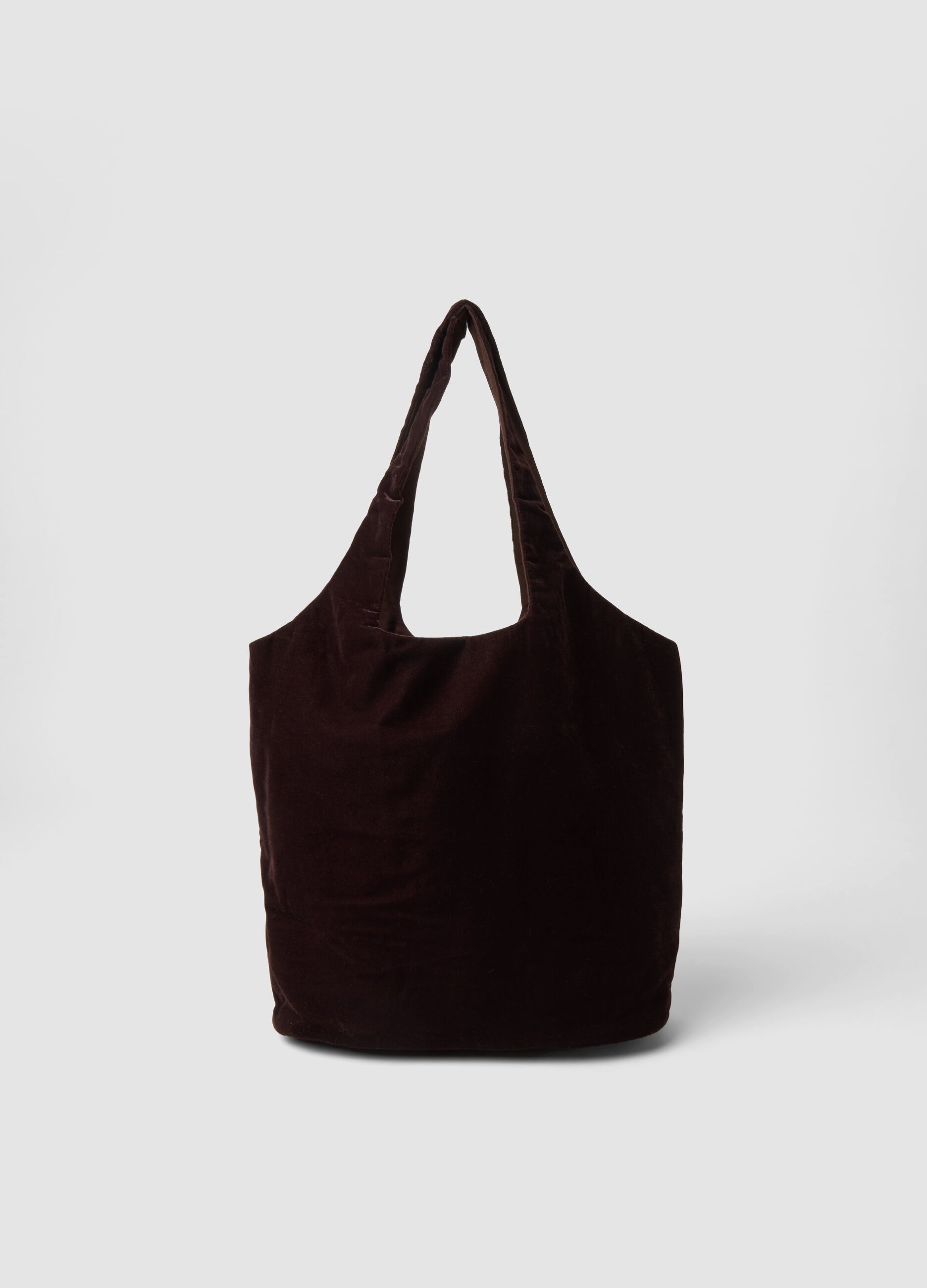 Brown bag with floral pattern