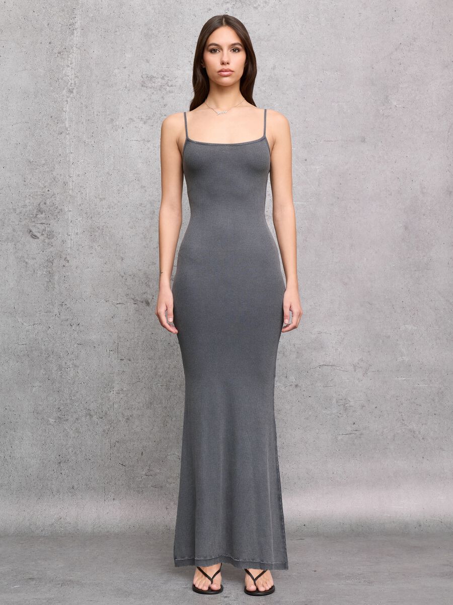 Vintage Grey Long Dress_0