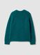 Oversized teal-green V-neck jumper in stretch mohair and merino wool_2