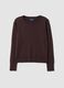 Maglia marrone in misto viscosa girocollo_4