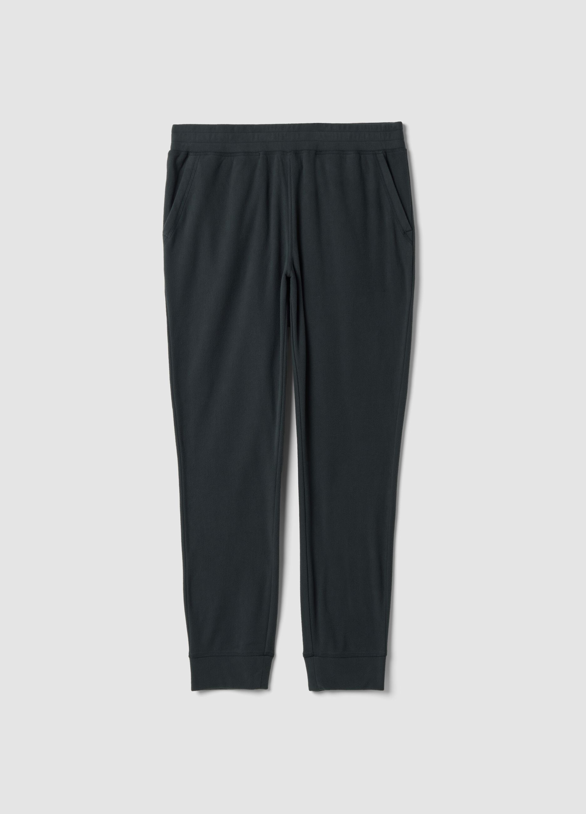 Grey fleece jogger trousers, regular fit