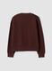Brown cotton-blend sweatshirt with embroidered crew neck_2