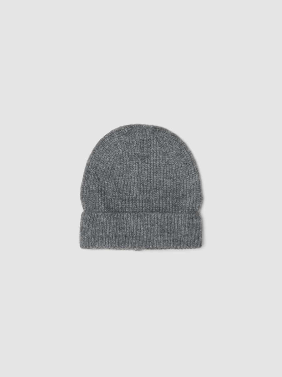 Grey marl stretch-fabric beanie_0