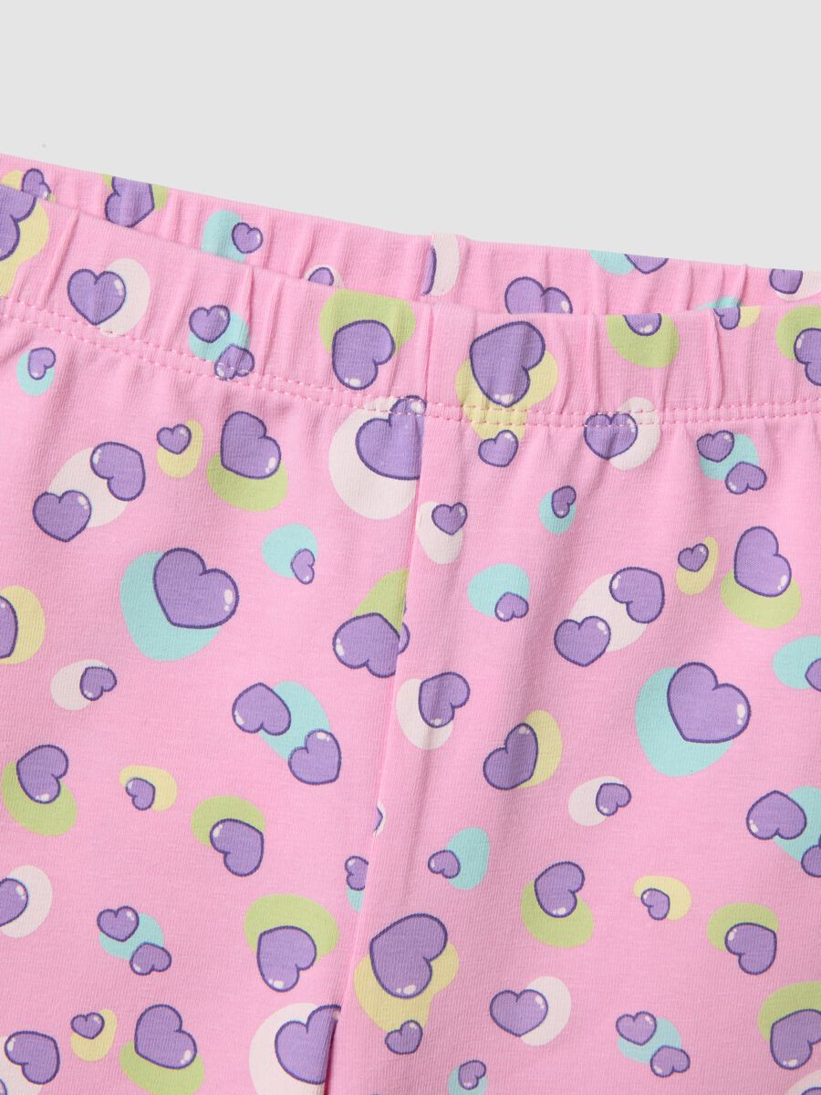 Purple stretch-cotton t-shirt and shorts set for girls, regular fit_3