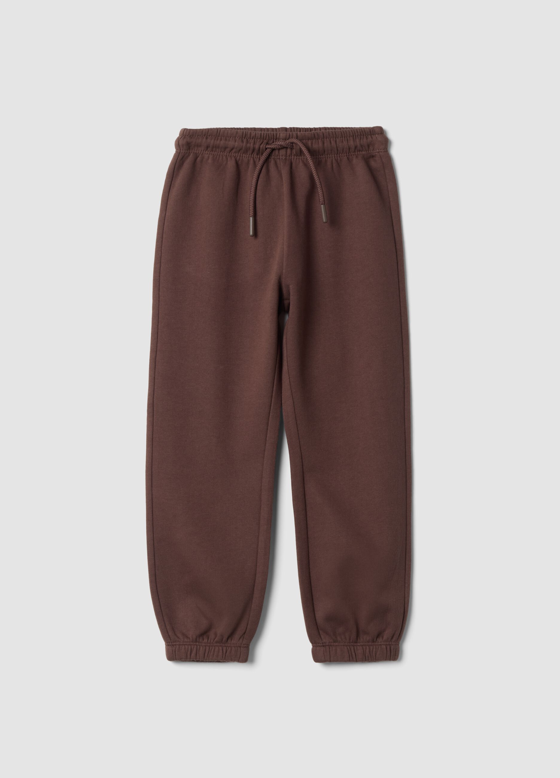 Pantaloni jogger marrone in puro cotone organico