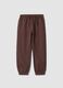 Pantaloni jogger marrone in puro cotone organico_0