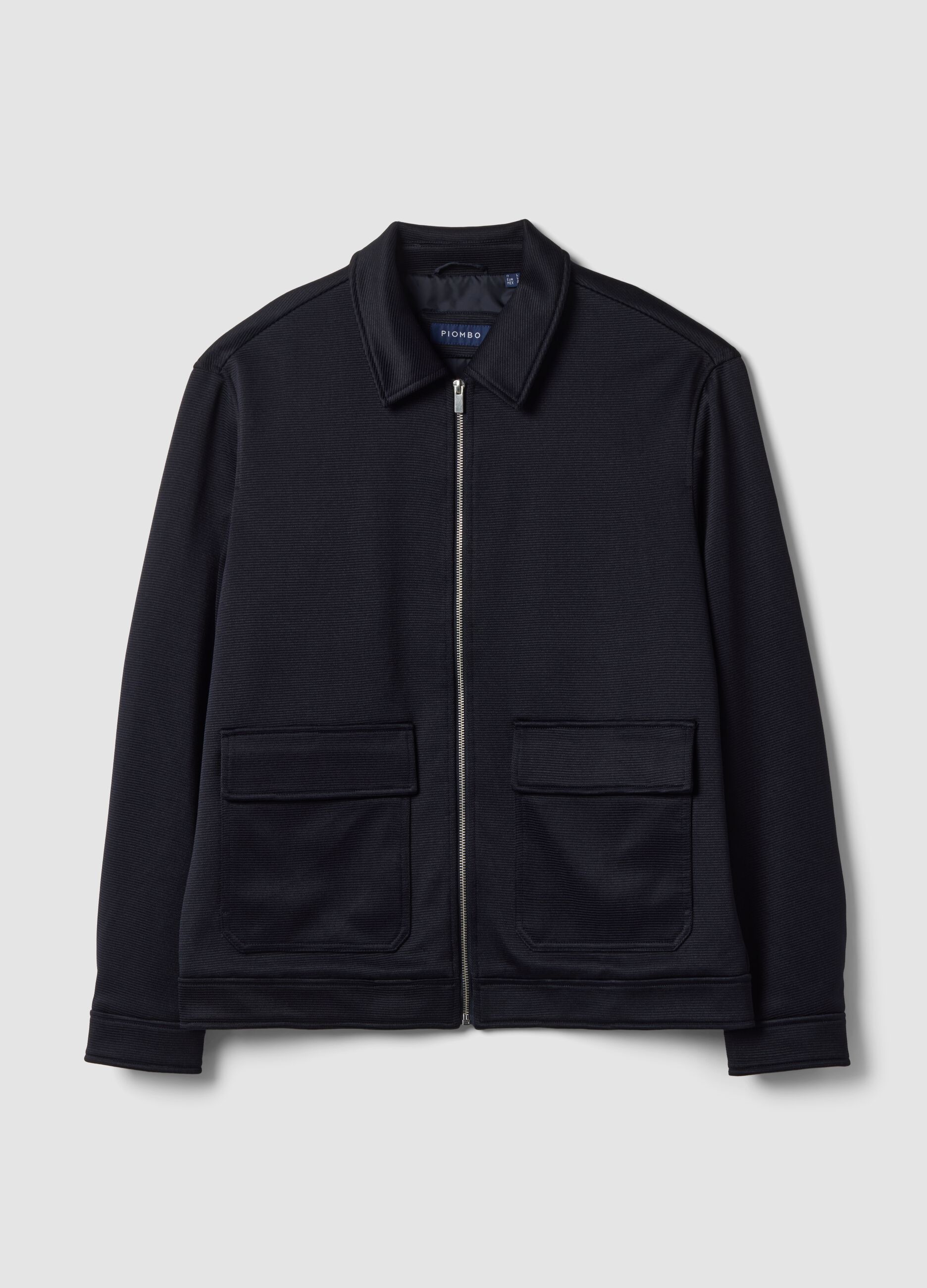 Blue padded stretch-fabric jacket