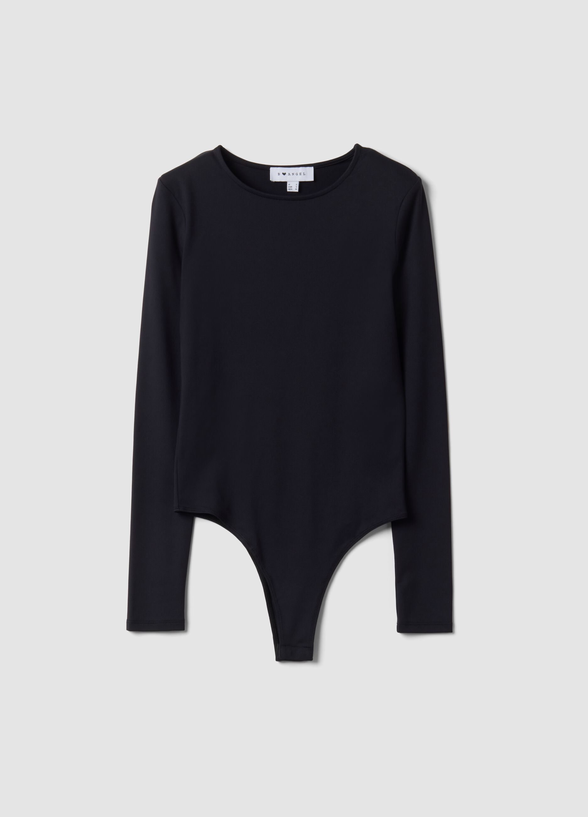 Blue stretch crew-neck bodysuit