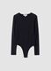 Blue stretch crew-neck bodysuit_0