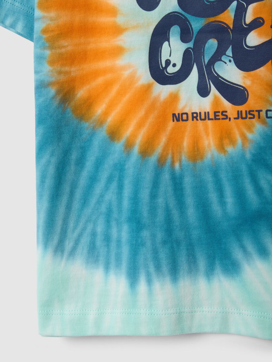 Kids' Oversize Fit Multicolour Tie-Dye Pure Cotton T-shirt_3